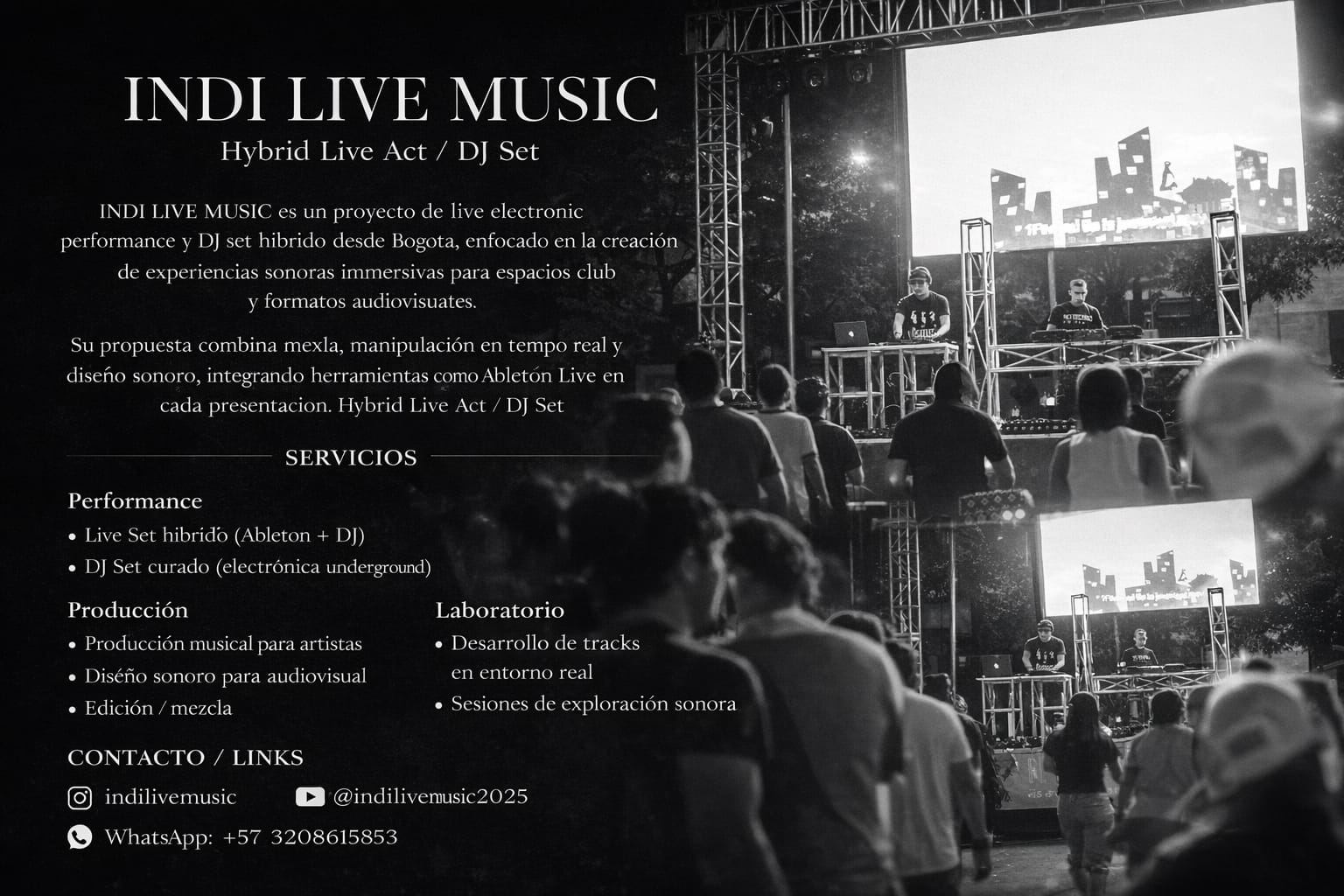 Press kit servicios INDI LIVE MUSIC